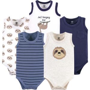 image:imageHudson Baby Unisex Baby Cotton Sleeveless BodysuitsSloth