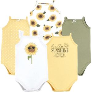 image:imageHudson Baby Unisex Baby Cotton Sleeveless BodysuitsSunflower