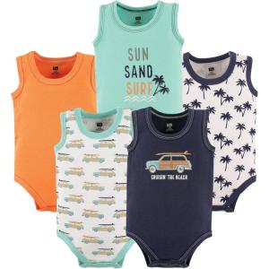 image:imageHudson Baby Unisex Baby Cotton Sleeveless BodysuitsSurf Car