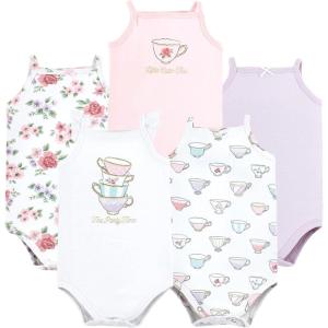 image:imageHudson Baby Unisex Baby Cotton Sleeveless BodysuitsTea Party