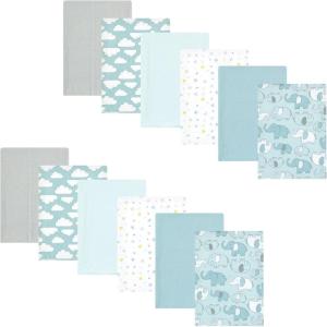 image:imageHudson Baby Unisex Baby Flannel Burp Cloth 12pk Fun Desert One SizeBoy New Elephant