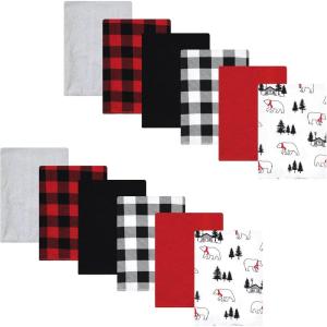 image:imageHudson Baby Unisex Baby Flannel Burp Cloth 12pk Fun Desert One SizeBuffalo Plaid Bear