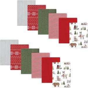 image:imageHudson Baby Unisex Baby Flannel Burp Cloth 12pk Fun Desert One SizeChristmas Forest