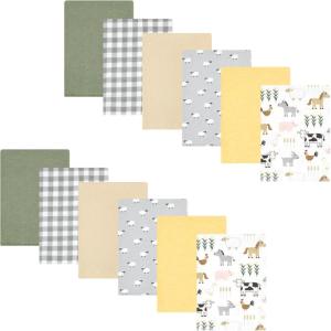 image:imageHudson Baby Unisex Baby Flannel Burp Cloth 12pk Fun Desert One SizeCute Farm