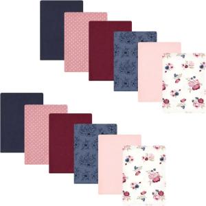 image:imageHudson Baby Unisex Baby Flannel Burp Cloth 12pk Fun Desert One SizeDusty Rose Floral