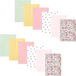 image:imageHudson Baby Unisex Baby Flannel Burp Cloth 12pk Fun Desert One SizePink Yellow Pretty Floral