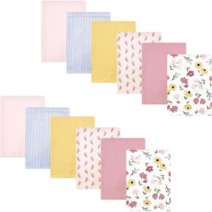image:imageHudson Baby Unisex Baby Flannel Burp Cloth 12pk Fun Desert One SizeSoft Painted Floral
