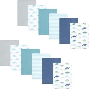 image:imageHudson Baby Unisex Baby Flannel Burp Cloth 12pk Fun Desert One SizeSoft Teal Dino