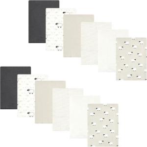 image:imageHudson Baby Unisex Baby Flannel Burp Cloth 12pk Fun Desert One SizeTaupe Sheep