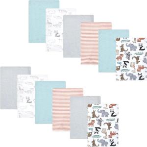 image:imageHudson Baby Unisex Baby Flannel Burp Cloth 12pk Fun Desert One SizeZoo Animals
