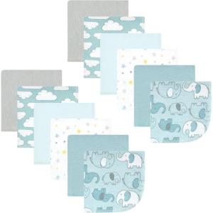 image:imageHudson Baby Unisex Baby Flannel Cotton Washcloths Cowboy 10 Pack One SizeBoy New Elephant 12pk