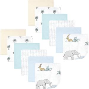 image:imageHudson Baby Unisex Baby Flannel Cotton Washcloths Cowboy 10 Pack One SizeBoy Safari World 12pack