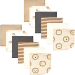image:imageHudson Baby Unisex Baby Flannel Cotton Washcloths Cowboy 10 Pack One SizeBrave Lion 12 Pack