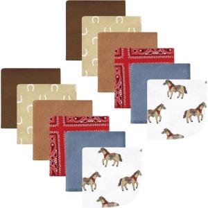image:imageHudson Baby Unisex Baby Flannel Cotton Washcloths Cowboy 10 Pack One SizeCowboy 12 Pack