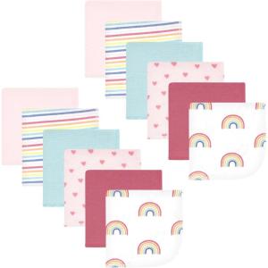 image:imageHudson Baby Unisex Baby Flannel Cotton Washcloths Cowboy 10 Pack One SizeCreative Rainbow 12pk
