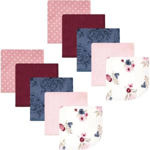 image:imageHudson Baby Unisex Baby Flannel Cotton Washcloths Cowboy 10 Pack One SizeDusty Rose Floral 10 Pack