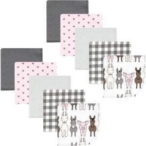 image:imageHudson Baby Unisex Baby Flannel Cotton Washcloths Cowboy 10 Pack One SizeFarm Friends Pink 10pk