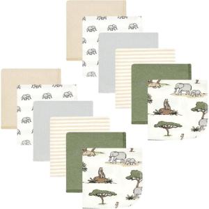 image:imageHudson Baby Unisex Baby Flannel Cotton Washcloths Cowboy 10 Pack One SizeGoing on Safari 12pk