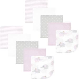 image:imageHudson Baby Unisex Baby Flannel Cotton Washcloths Cowboy 10 Pack One SizeLilac Elephants 10 Pack