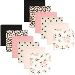 image:imageHudson Baby Unisex Baby Flannel Cotton Washcloths Cowboy 10 Pack One SizeNeutral Pink Floral 12 Pack
