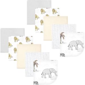 image:imageHudson Baby Unisex Baby Flannel Cotton Washcloths Cowboy 10 Pack One SizeNeutral Safari World 10pack