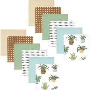 image:imageHudson Baby Unisex Baby Flannel Cotton Washcloths Cowboy 10 Pack One SizePlants 12 Pack