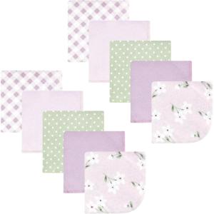 image:imageHudson Baby Unisex Baby Flannel Cotton Washcloths Cowboy 10 Pack One SizePurple Dainty Floral 10 Pack