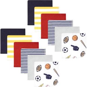 image:imageHudson Baby Unisex Baby Flannel Cotton Washcloths Cowboy 10 Pack One SizeSports Fan 12 Pack