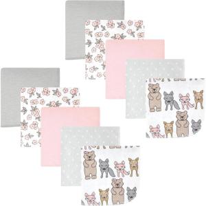 image:imageHudson Baby Unisex Baby Flannel Cotton Washcloths Cowboy 10 Pack One SizeWild Forest Pink 10pack