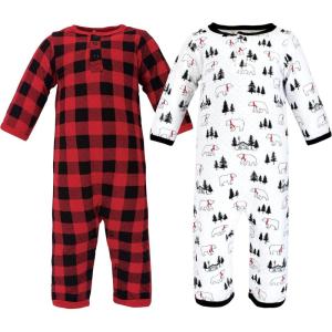 image:imageHudson Baby Unisex Baby Premium Quilted CoverallsBuffalo Plaid Bear
