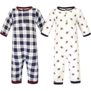 image:imageHudson Baby Unisex Baby Premium Quilted CoverallsFootball