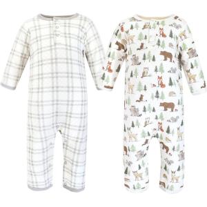 image:imageHudson Baby Unisex Baby Premium Quilted CoverallsForest Animals