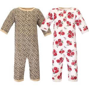 image:imageHudson Baby Unisex Baby Premium Quilted CoverallsRose Leopard