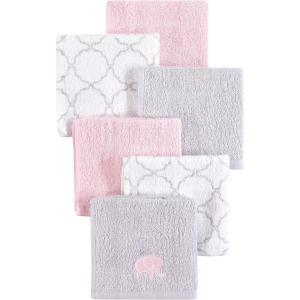 image:imageHudson Baby Unisex Baby Super Soft Cotton Washcloths Bee One SizePink Elephant
