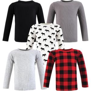 image:imageHudson Baby Unisex Baby Thermal Long Sleeve Tees 5pkBuffalo Plaid Moose