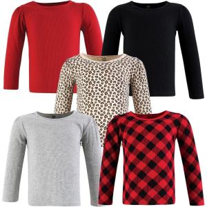image:imageHudson Baby Unisex Baby Thermal Long Sleeve Tees 5pkBuffalo PlaidLeopard