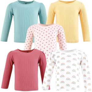 image:imageHudson Baby Unisex Baby Thermal Long Sleeve Tees 5pkCreative Rainbows