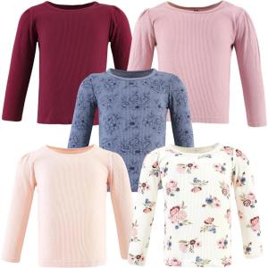 image:imageHudson Baby Unisex Baby Thermal Long Sleeve Tees 5pkDusty Rose Floral
