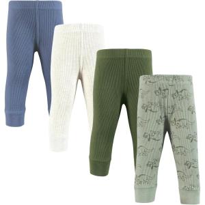 image:imageHudson Baby Unisex Baby Thermal Tapered Ankle Pants 4pk Acorn BotanicalSage Dinosaur