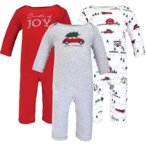image:imageHudson Baby unisexchild Cotton CoverallsChristmas Scene