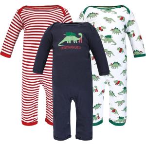 image:imageHudson Baby unisexchild Cotton CoverallsChristmasaurus