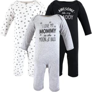 image:imageHudson Baby unisexchild Cotton CoverallsMom Dad Moon Back
