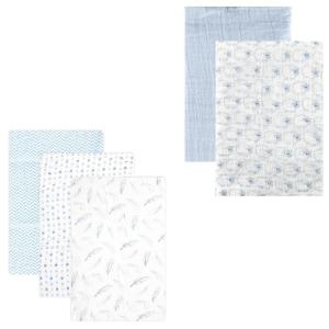 image:imageMuslin Swaddle Blanket 5PackBlue SheepBlue Feather