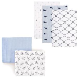 image:imageMuslin Swaddle Blanket 5PackPaper AirplaneBlue Whale