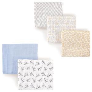 image:imageMuslin Swaddle Blanket 5PackPaper AirplaneUnisex Elephant