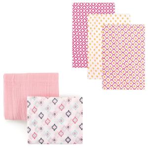 image:imageMuslin Swaddle Blanket 5PackPink AztecPink Orange