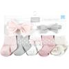 image:imageHudson Baby Baby Girls Sock and Headband 12pc SetBasic Pink Gray