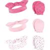 image:imageHudson Baby Girls 12Pc Cotton Headband and Scratch Mitten Set Pink Floral Dots 06 MonthsBows Navy Hearts
