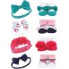 image:imageLuvable Friends Unisex Baby Cotton Bandana BibsRed Navy Flower Bright Pink Floral