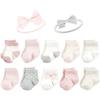 image:imageHudson Baby Baby Girls Sock and Headband 12pc SetBasic Pink Gray